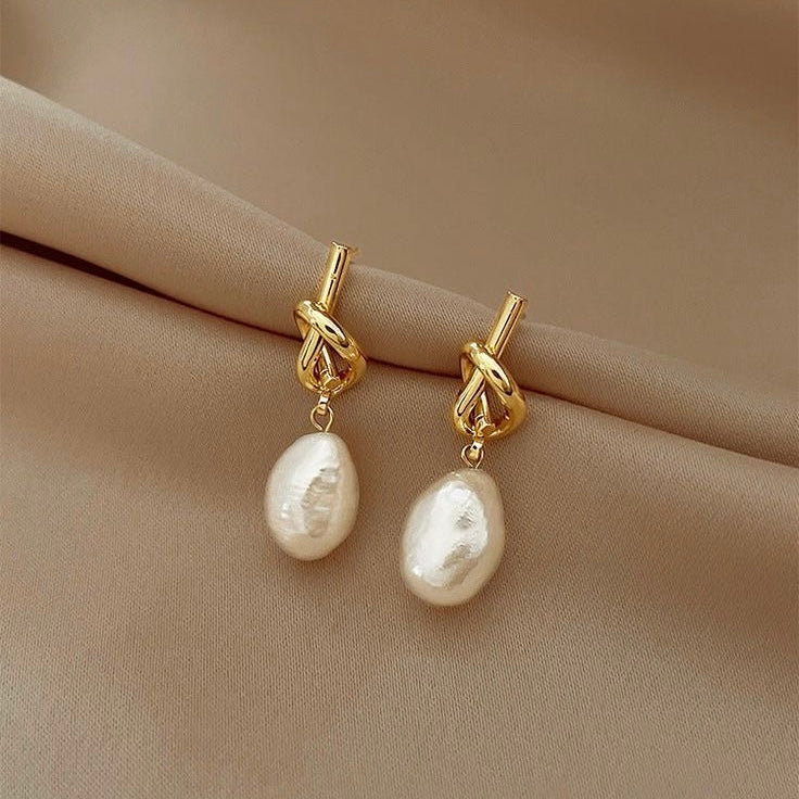Knot Pearl Clip-On Earrings