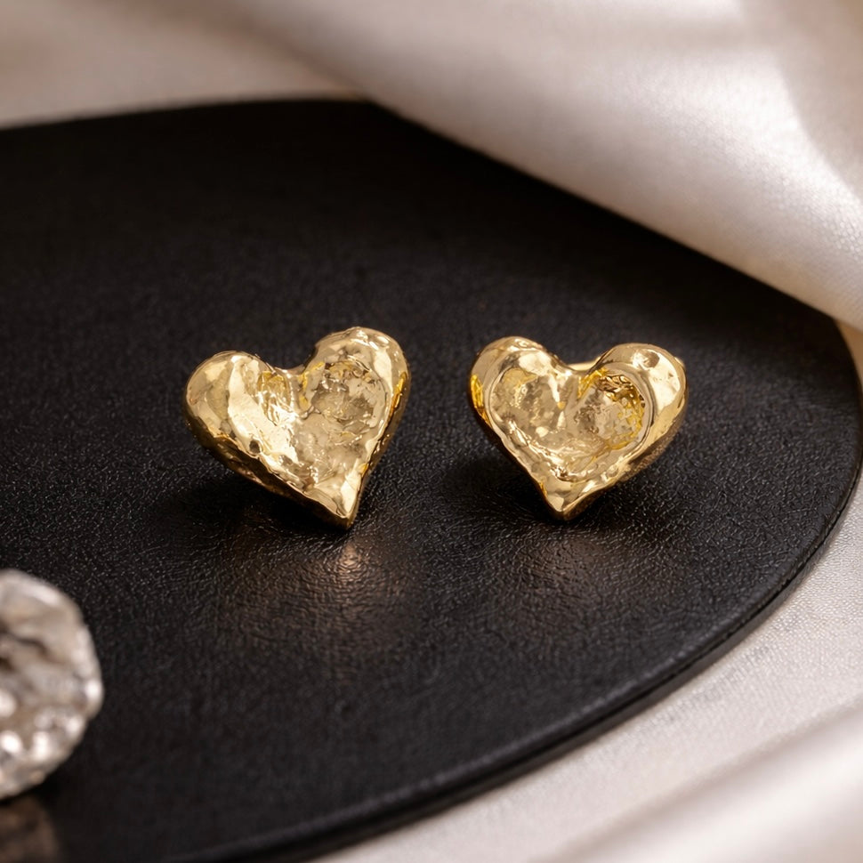 Molten Heart Clip-On Earrings