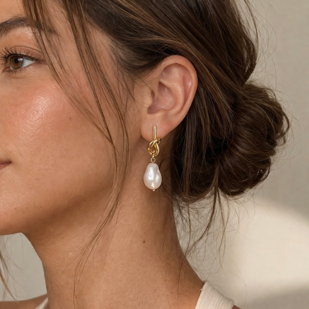 Knot Pearl Clip-On Earrings